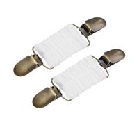 uxcell Lot de 2 pinces pour robe, pull, châle, cardigan, collier, écharpe, pince à dos pour femme, blanc (bronze)