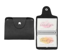uxcell Lot de 2 porte-cartes de crédit en cuir avec 24 emplacements pour cartes de crédit, cartes de visite, porte-cartes d'identité et de visite, pour homme et femme, noir