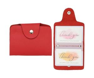 uxcell Lot de 2 porte-cartes de crédit en cuir avec 24 emplacements pour cartes de crédit et de visite, pour homme et femme, rouge