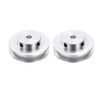 uxcell Lot de 2 poulies synchrone GT-2 60 dents alésage de 6 mm, compatible avec courroie de 6 mm de largeur, poulie de distribution en alliage d'aluminium pour imprimante 3D, machine CNC