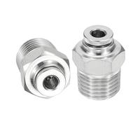 uxcell Lot de 2 raccords à pousser pour connecter, en acier inoxydable 304 PC mâle droit 5/32" x 0,6 cm NPT filetage Push to Connect Tube Fitting pneumatique Push Lock Fitting