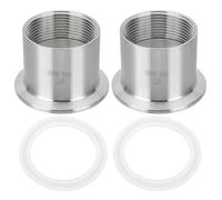 uxcell Lot de 2 raccords de tuyaux sanitaires femelles filetés 3,8 cm NPT femelle vers 5,1 cm à trois colliers de serrage OD 64 mm en acier inoxydable 304 raccords de tuyaux sanitaires avec joint en