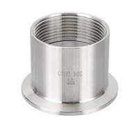 uxcell Lot de 2 raccords de tuyaux sanitaires femelles filetés 3,8 cm NPT femelle vers 5,1 cm à trois colliers de serrage OD 64 mm en acier inoxydable 304 raccords de tuyaux sanitaires adaptateurs