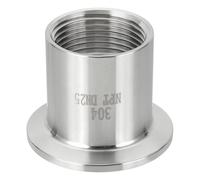 uxcell Lot de 2 raccords de tuyaux sanitaires filetés femelle 2,5 cm NPT femelle vers 5,1 cm virole à trois colliers de serrage OD 64 mm en acier inoxydable 304 raccords de tuyaux sanitaires