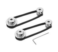 uxcell Lot de 2 roues synchrones GT-2 20 et 36 dents alésage de 5 mm, poulie de distribution en alliage d'aluminium avec 2 courroies de 200 mm de long et 6 mm de large pour imprimante 3D, machine CNC