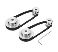 uxcell Lot de 2 roues synchrones GT-2 20 et 48 dents alésage de 5 mm, poulie de distribution en alliage d'aluminium avec 2 courroies de 200 mm de long et 6 mm de large pour imprimante 3D, machine CNC