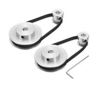 uxcell Lot de 2 roues synchrones GT-2 - 20 et 60 dents - Alésage de 6,35 mm - Poulie de distribution en alliage d'aluminium avec 2 courroies de 200 mm de long et 6 mm de large - Pour imprimante 3D,