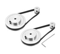 uxcell Lot de 2 roues synchrones GT-2 20 et 80 dents alésage de 5 mm, poulie de distribution en alliage d'aluminium avec 2 courroies de 250 mm de long et 6 mm de large pour imprimante 3D, machine CNC