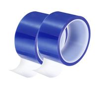 uxcell Lot de 2 rouleaux de ruban adhésif thermique bleu 50 mm x 33 m 32,9 m résistant à la chaleur pour sublimation, presse vinyle thermique, transfert thermique, circuit imprimé, sans résidus