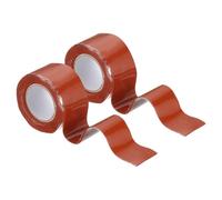 uxcell Lot de 2 rubans adhésifs en silicone auto-fusibles, 2,5 cm x 0,9 m, étanches, pour poignées de réparation de tuyaux de plomberie, rouge (0,5 mm d'épaisseur)