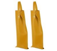 uxcell Lot de 2 sacs fourre-tout en cuir pour bouteille de vin, champagne, anniversaire, mariage, pique-nique, fête - Jaune