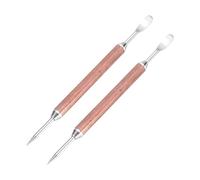 uxcell Lot de 2 stylos à latte en acier inoxydable à double extrémité avec étui de rangement, accessoires pour expresso, maison, café, amateurs de café, or rose