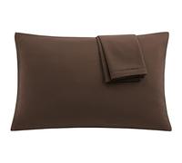 uxcell Lot de 2 taies d'oreiller en Microfibre Douce série 1800 avec Fermeture éclair, Infroissable, résistante à la décoloration et aux Taches, pour Voyage, Marron