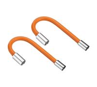 uxcell Lot de 2 tubes d'extension en mousse, rallonge de robinet, tube d'extension de vidange d'évier, rallonge de robinet de salle de bain, adaptateur de tuyau d'arrosage flexible orange (50 cm)