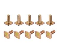 uxcell Lot de 20 boulons à tête carrée M6 x 16 mm entièrement filetés en acier au carbone de qualité 8,8, ton doré