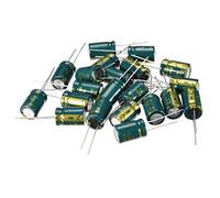 uxcell Lot de 20 condensateurs électrolytiques radiaux en aluminium à faible ESR 220 uF 63 V 105 °C Durée de vie 3000 h 10 x 16 mm Courant d'ondulation élevé Faible impédance Vert