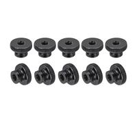uxcell Lot de 20 écrous moletés M6 x 20 x 12 mm en acier au carbone, boutons ronds de réglage pour pièces d'imprimante 3D, noir