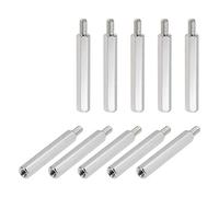 uxcell Lot de 20 espaceurs de carte mère hexagonales en nickel plaqué pour drone FPV Quadcopter, ordinateur et circuit imprimé Argenté M3 x 30 mm + 6 mm
