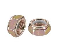 uxcell Lot de 25 écrous de verrouillage hexagonaux en nylon de 7/16"-20, en acier au carbone, auto-bloquants en nylon pour fixations de construction industrielle, couleur zinc et blanc