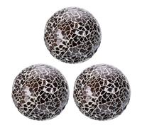 uxcell Lot de 3 boules décoratives en verre de 8,9 cm pour centre de table, boules en verre mosaïque pour décoration de bols, vases, table à manger, fête, marron
