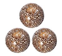 uxcell Lot de 3 boules décoratives en verre de 8,9 cm pour centre de table, boules en verre mosaïque pour décoration de bols, vases, table à manger, fête, marron foncé