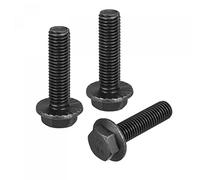 uxcell Lot de 3 boulons hexagonaux à bride dentelée M12 x 45 mm en acier au carbone de qualité 10,9