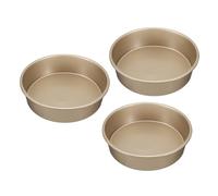 uxcell Lot de 3 moules à gâteau ronds de 25,4 cm, antiadhésifs avec fond amovible, anti-fuite, pour gâteaux d'anniversaire, de mariage, dorés