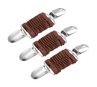 uxcell Lot de 3 pinces pour robe, pull, châle, cardigan, collier, écharpe, pince à dos pour femme, marron foncé