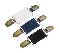 uxcell Lot de 3 pinces pour robe, pull, châle, cardigan, collier, écharpe, pince à dos pour femme, noir/blanc/bleu (bronze)