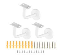 uxcell Lot de 3 supports de rampe en acier inoxydable, support incurvé de 7,6 cm pour rail rond avec vis de montage pour garde-corps d'escalier, blanc