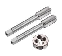 uxcell Lot de 3 tarauds et filières 1/2-20 UNF filetés et matrices rondes, outil de taraudage et filière pour réparation de filetage de vis et de boulons