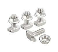 uxcell Lot de 30 boulons coulissants M6 x 16 mm avec fente en T et écrous à bride hexagonale M6 pour profil en aluminium série 30