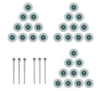uxcell Lot de 30 disques à poils radiaux de 2,5 cm - Grain 80 - Brosse abrasive - Assortiment de roues de polissage avec mandrins de 0,3 cm et 3/32" pour bijoux, bois, métal, polissage - Vert