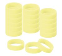 uxcell Lot de 30 petits élastiques en caoutchouc de silicone pour organiser et sécuriser des articles, anneaux phosphorescents en silicone pour accessoires de mode, jaune vif