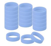 uxcell Lot de 30 petits élastiques en caoutchouc de silicone pour organiser et sécuriser des articles, anneaux en silicone phosphorescents pour accessoires de mode, bleu clair