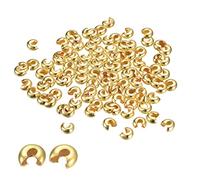 uxcell Lot de 300 caches de perles à écraser - 6,5 mm - Pour la fabrication de bijoux - Doré