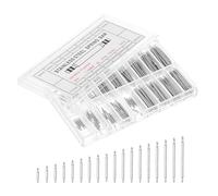 uxcell Lot de 360 barrettes à ressort de montre en acier inoxydable de 1,5 x 8 à 25 mm, outil de réparation pour chaîne en métal, bracelet en cuir, argent