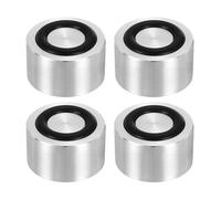 uxcell Lot de 4 adaptateurs ronds en aluminium pour pieds de table solides avec anneau en caoutchouc antidérapant - Filetage M8 - 20 mm de diamètre - 20 mm d'épaisseur