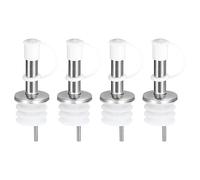uxcell Lot de 4 becs verseurs en acier inoxydable avec bouchons anti-poussière en caoutchouc, pour vin, liqueur, café, vinaigre (blanc)