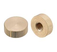 uxcell Lot de 4 écrous moletés en laiton M8 x D20 mm x H7 mm - Écrous moletés à tête plate - Écrous de réglage de trou aveugle pour pièces d'imprimante 3D