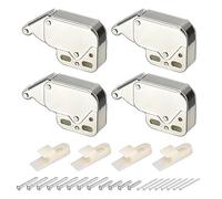 uxcell Lot de 4 loquets de porte automatiques en fer à ressort pour porte d'armoire (48 mm, argenté)