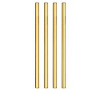 uxcell Lot de 4 pailles en métal réutilisables, 24,1 cm en acier inoxydable pour milkshake, thé bulle, boissons froides (1,3 cm de large, droites, dorées)