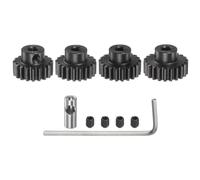 uxcell Lot de 4 pignons M1 Mod1 - Arbre de 5 mm - 19T, 20T, 21T, 22T - Engrenages de moteur en acier trempé avec coupleur de 3,17 mm pour voiture télécommandée