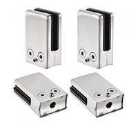 uxcell Lot de 4 pinces à verre carrées en acier inoxydable 304, pour verre d'une épaisseur de 10 à 12 mm, support en verre réglable incurvé pour surface plane, balustrade d'escalier