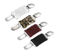 uxcell Lot de 4 pinces pour robe, pull, châle, cardigan, collier, écharpe, pince à dos pour femme, blanc/bordeaux/imprimé marron/noir