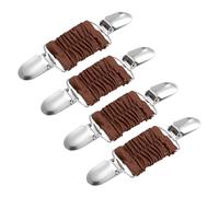 uxcell Lot de 4 pinces pour robe, pull, châle, cardigan, collier, écharpe, pince à dos pour femme, marron foncé