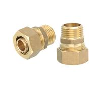 uxcell Lot de 4 raccords de tube de compression en laiton, 18 mm OD x G1/2 connecteur mâle adaptateur raccord droit raccords union