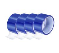 uxcell Lot de 4 rouleaux de ruban adhésif thermique bleu 50 mm x 33 m 32,9 m résistant à la chaleur pour sublimation, presse vinyle thermique, transfert thermique, circuit imprimé, sans résidus