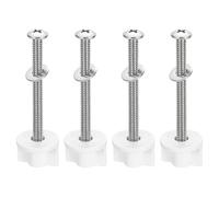 uxcell Lot de 4 vis de charnière de siège de toilette universelles en acier inoxydable de 8 cm avec écrous et joint pour siège de toilette