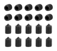 uxcell Lot de 40 vis sans tête M4 x 6 mm en acier carbone à pointe conique hexagonale pour machines, réparations domestiques et fixations Noir